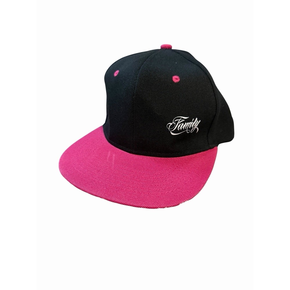 NEW mens snapback flat bill hat cap adjustable family pink black